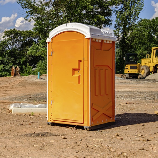 how often are the portable restrooms cleaned and serviced during a rental period in Reevesville